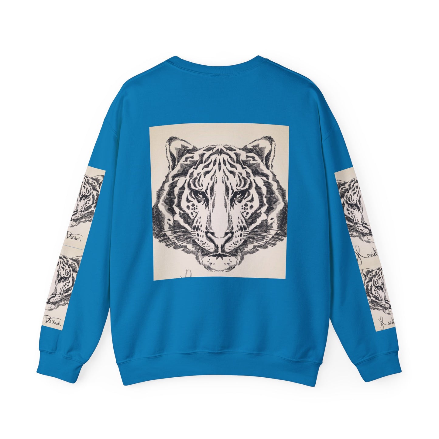 Artistic Tiger Print Crewneck Sweatshirt – Unisex Heavy Blend