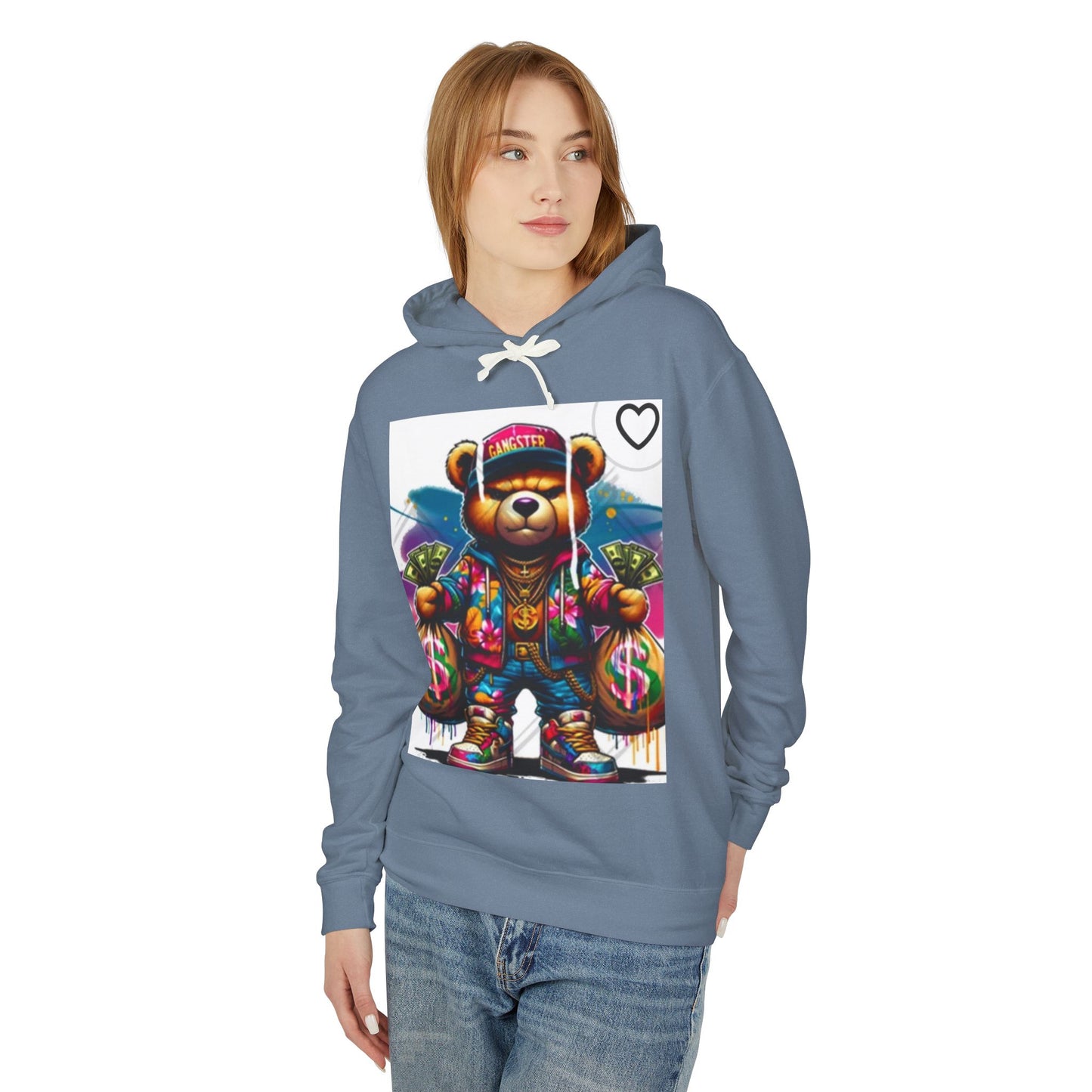Trendy Bear Money Sweatshirt - Unisex Lightweight Hoodie for Gamers & Streetwear Fans