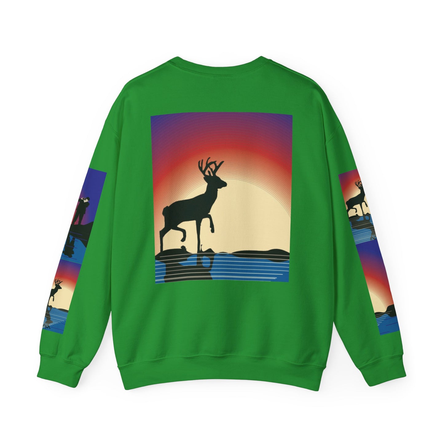 Vibrant Deer Sunset Unisex Crewneck Sweatshirt