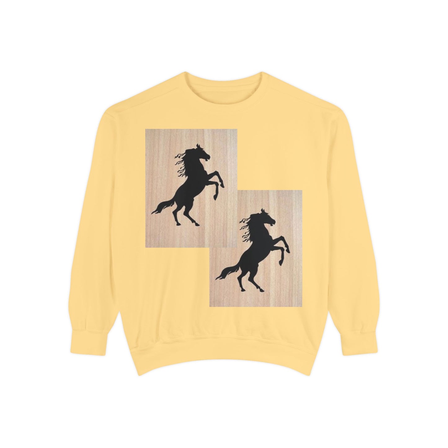 Equestrian Spirit Unisex Garment-Dyed Sweatshirt - Bold Horse Design