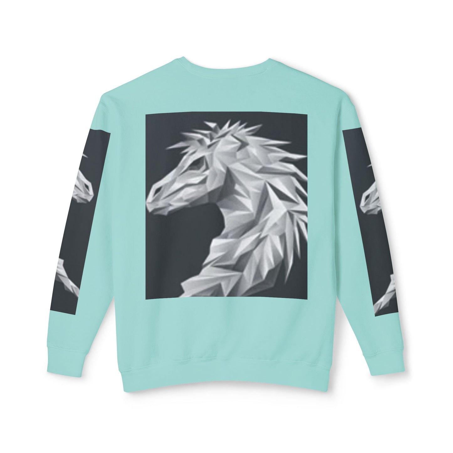 Unisex Lightweight Crewneck Sweatshirt - Stylish Geometric Horse Design