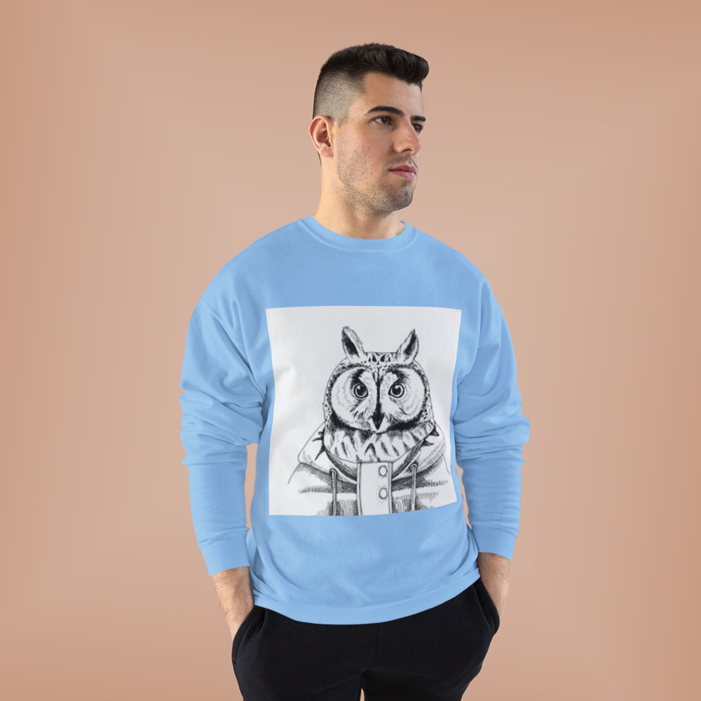 Whimsical Owl Eco-Friendly Crewneck Sweatshirt - Unisex