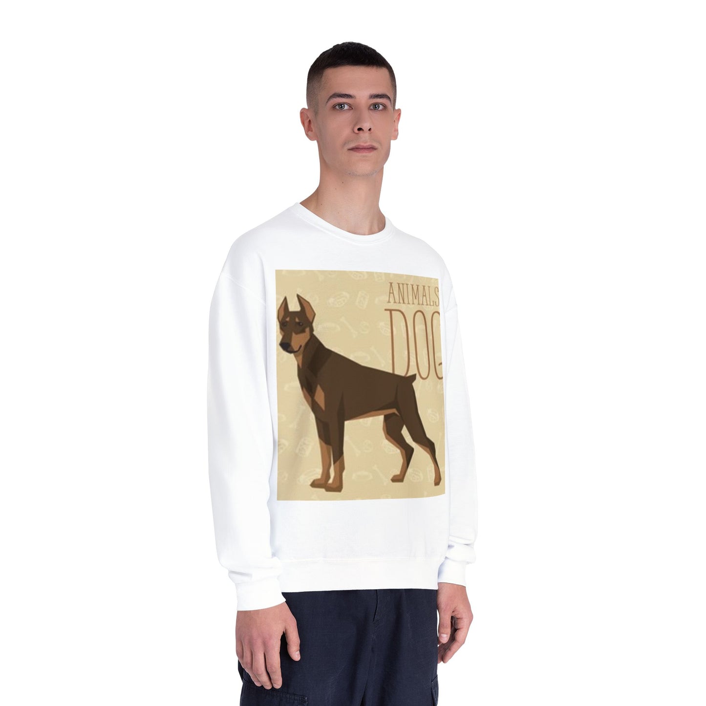 Minimalist White Crewneck Sweatshirt with Nature Design