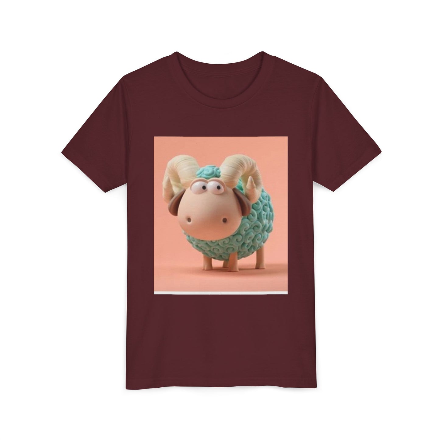 Cute Cartoon Sheep Youth Short Sleeve Tee - Fun and Whimsical Kids Shirt