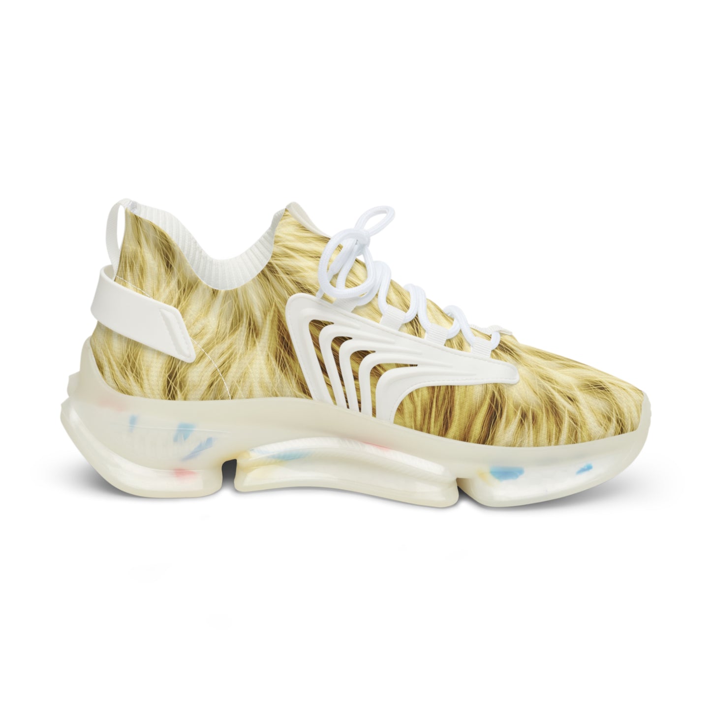 Fuzzy Fur Pattern Men's Mesh Sneakers - Stylish & Comfortable Athletic Footwear