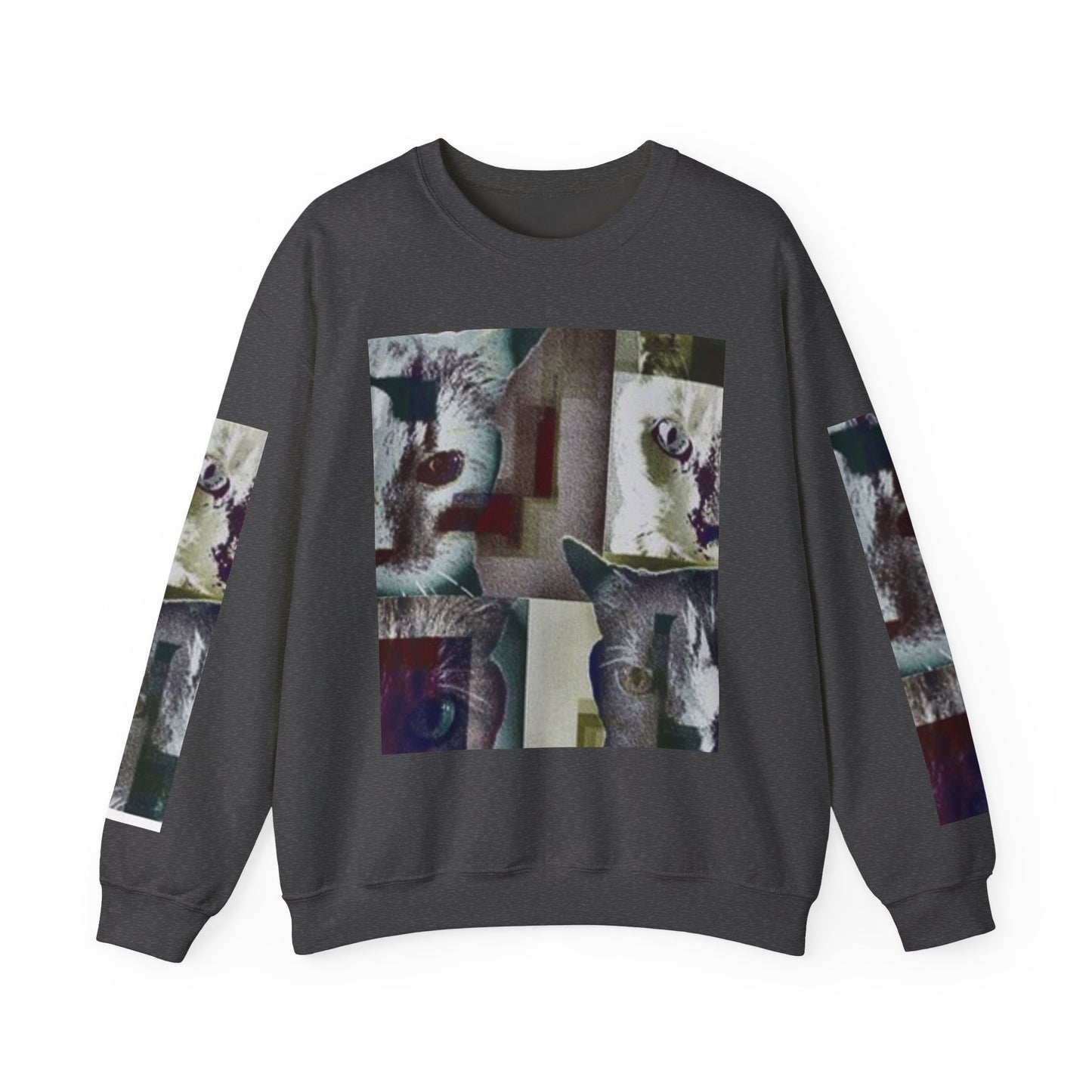 Cozy Cat Lover Crewneck Sweatshirt - Artistic Feline Design
