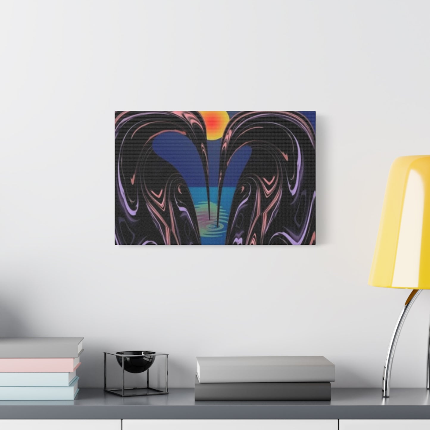 Romantic Abstract Canvas Art - Heart-Shaped Design for Home Decor