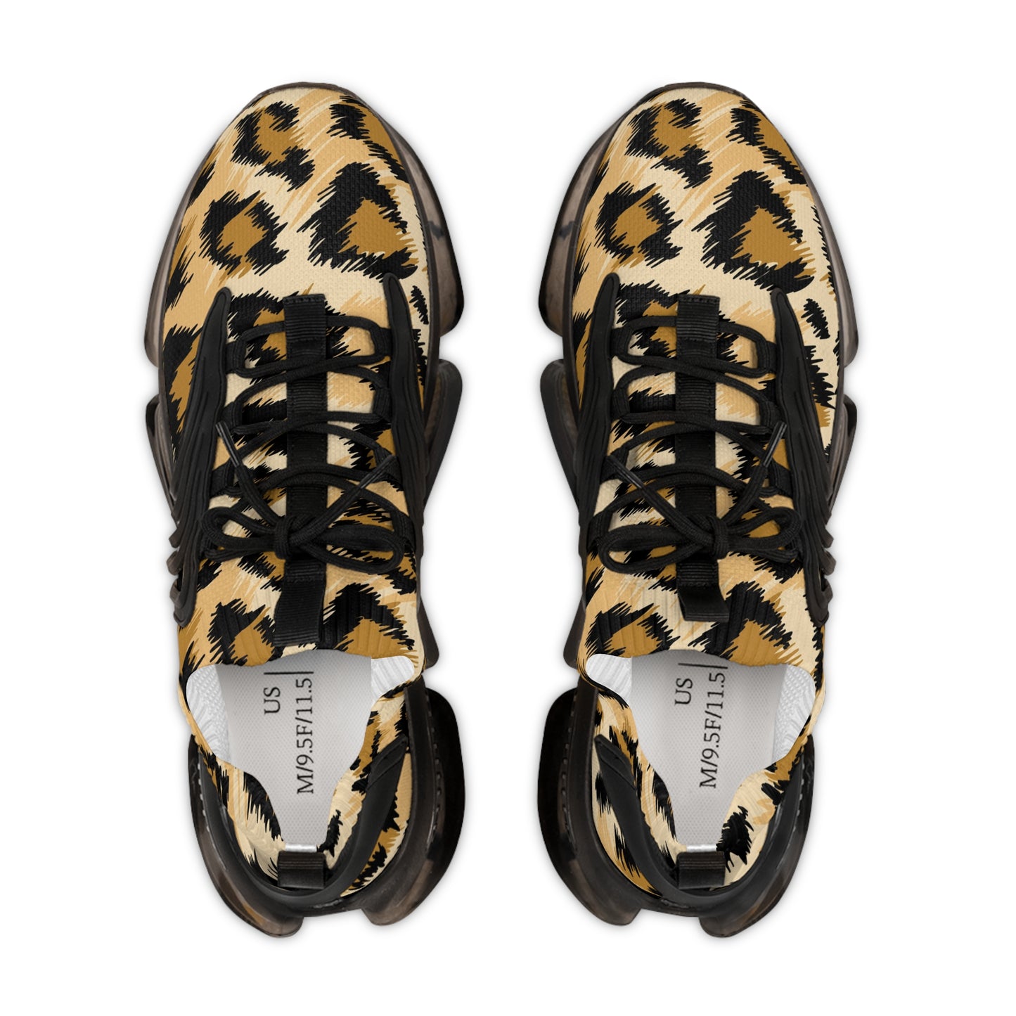 Stylish Men's Mesh Sneakers - Leopard Print Athletic Shoes