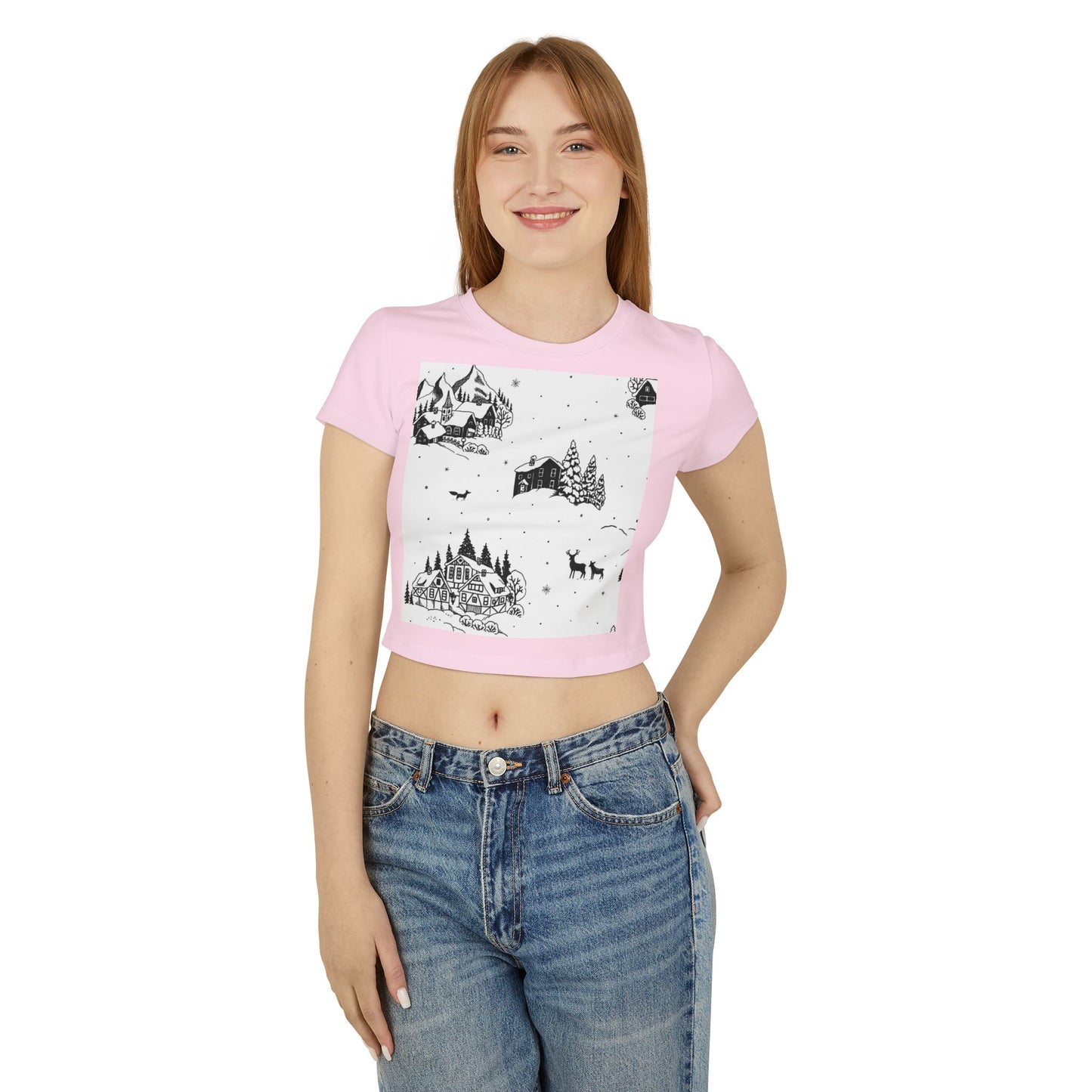 Winter Wonderland Women's Baby Tee - Cozy Holiday Vibes