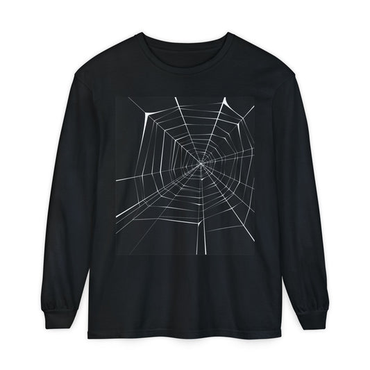 Spooky Spiderweb Long Sleeve T-Shirt - Unisex Halloween Apparel