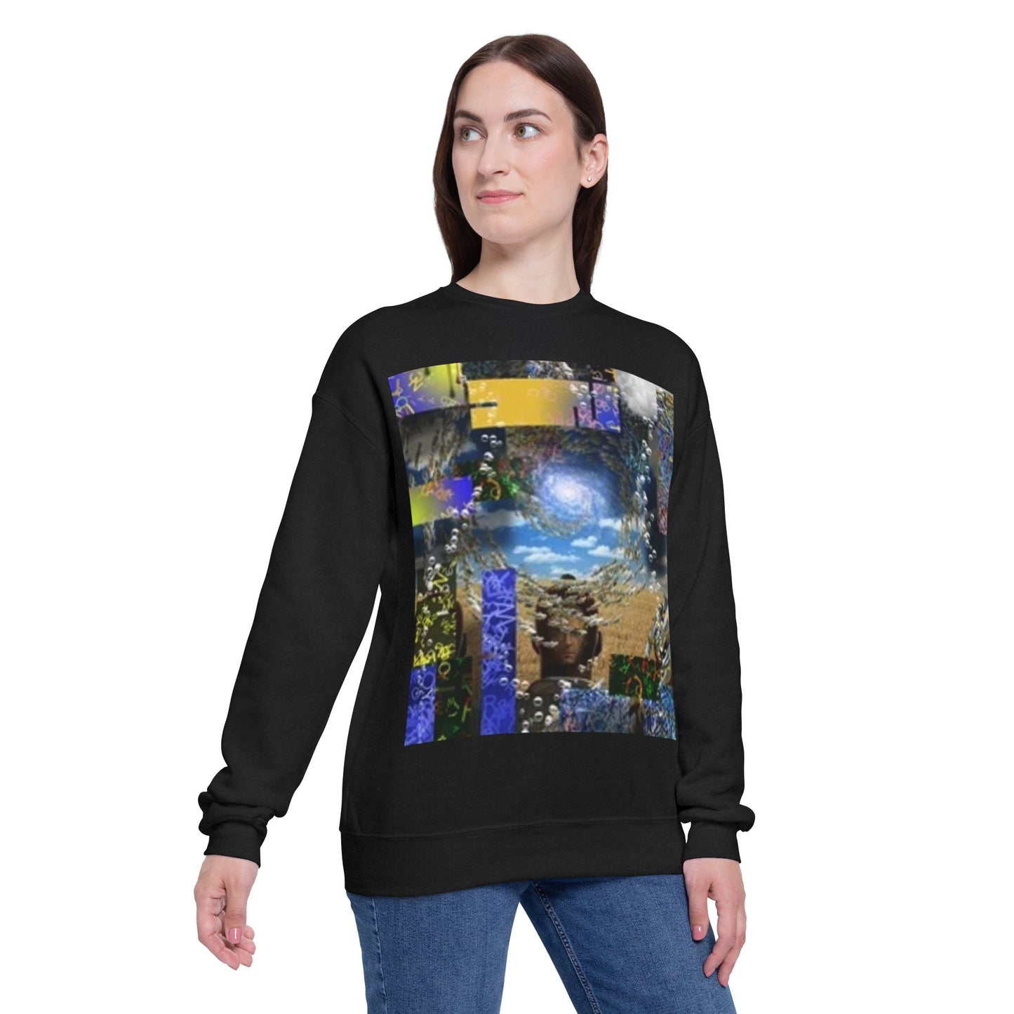 Cosmic Vibes Unisex Drop Shoulder Sweatshirt - Perfect for Casual Outings and Relaxation
