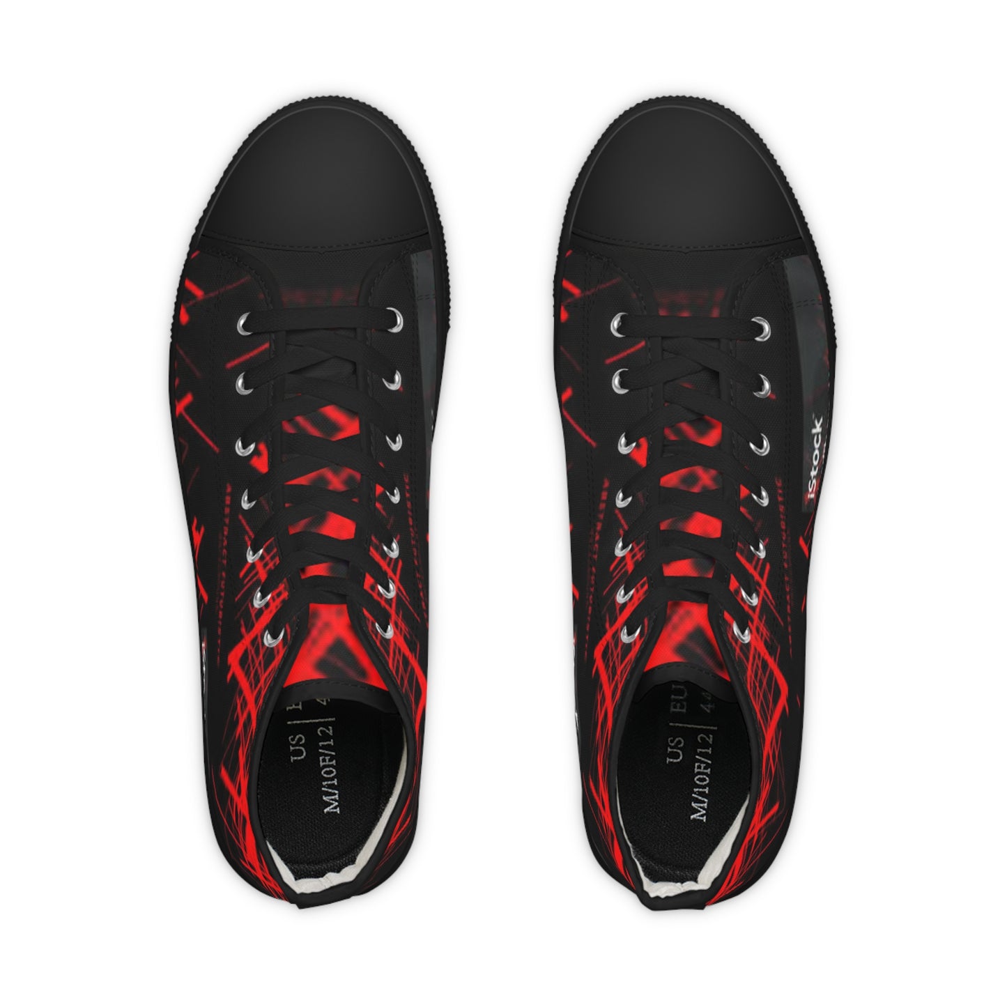Men's High Top Sneakers - Abstract Red Design for Stylish Everyday Wear