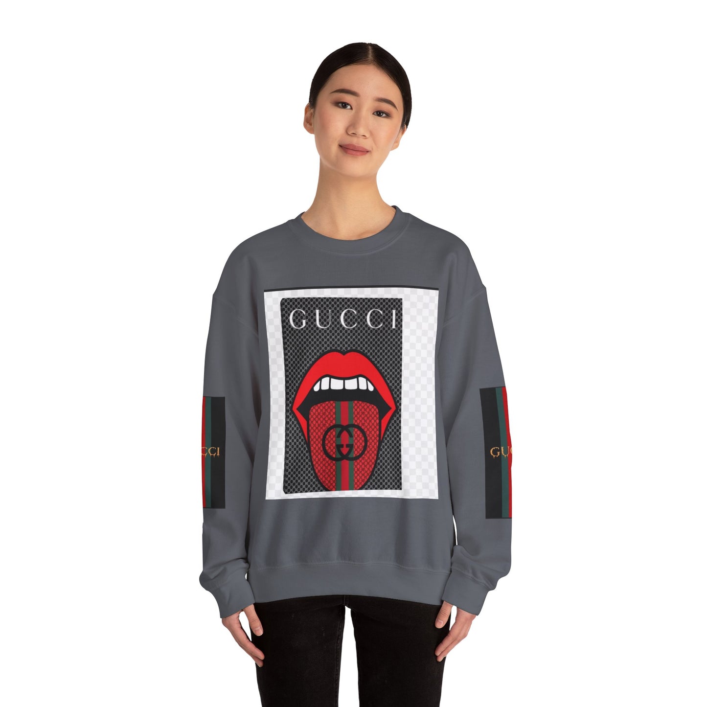 Gucci Inspired Unisex Heavy Blend Crewneck Sweatshirt - Bold Graphic Design