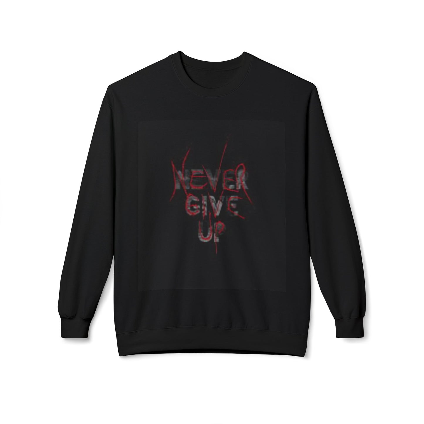Motivational 'Never Give Up' Crewneck Sweatshirt - Unisex Midweight Fleece