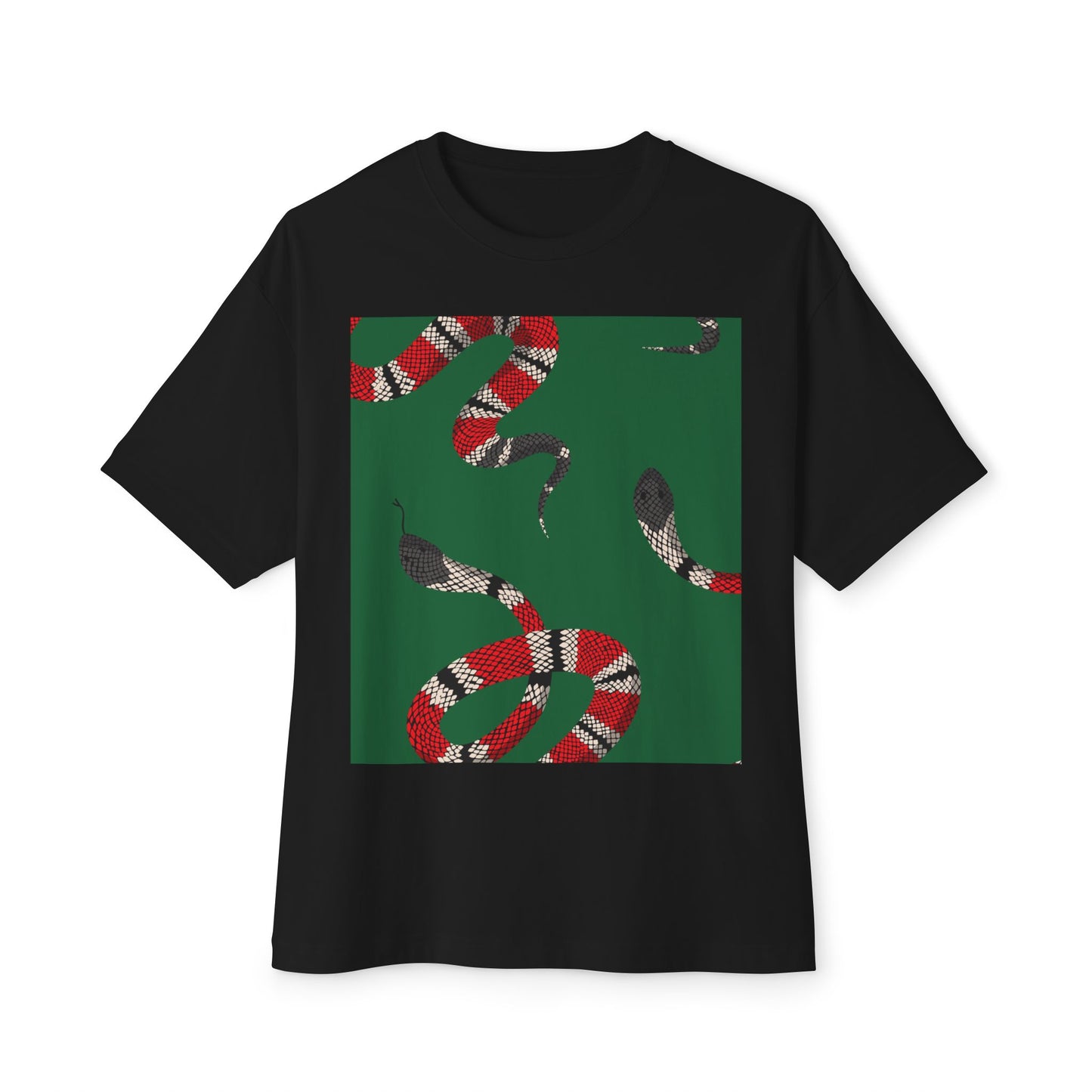 Wildlife Graphic Oversized T-Shirt - Snake & Owl Design