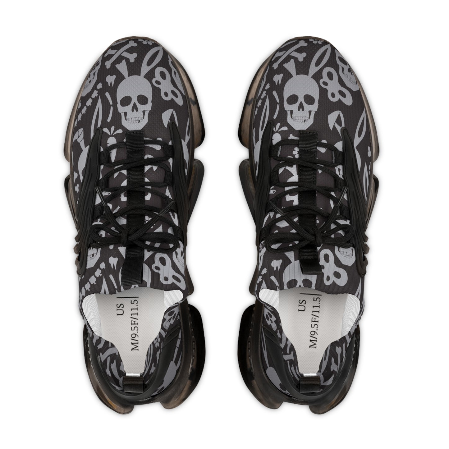 Stylish Men's Mesh Sneakers with Floral Skull Design - Trendy Athletic Footwear for Casual Wear