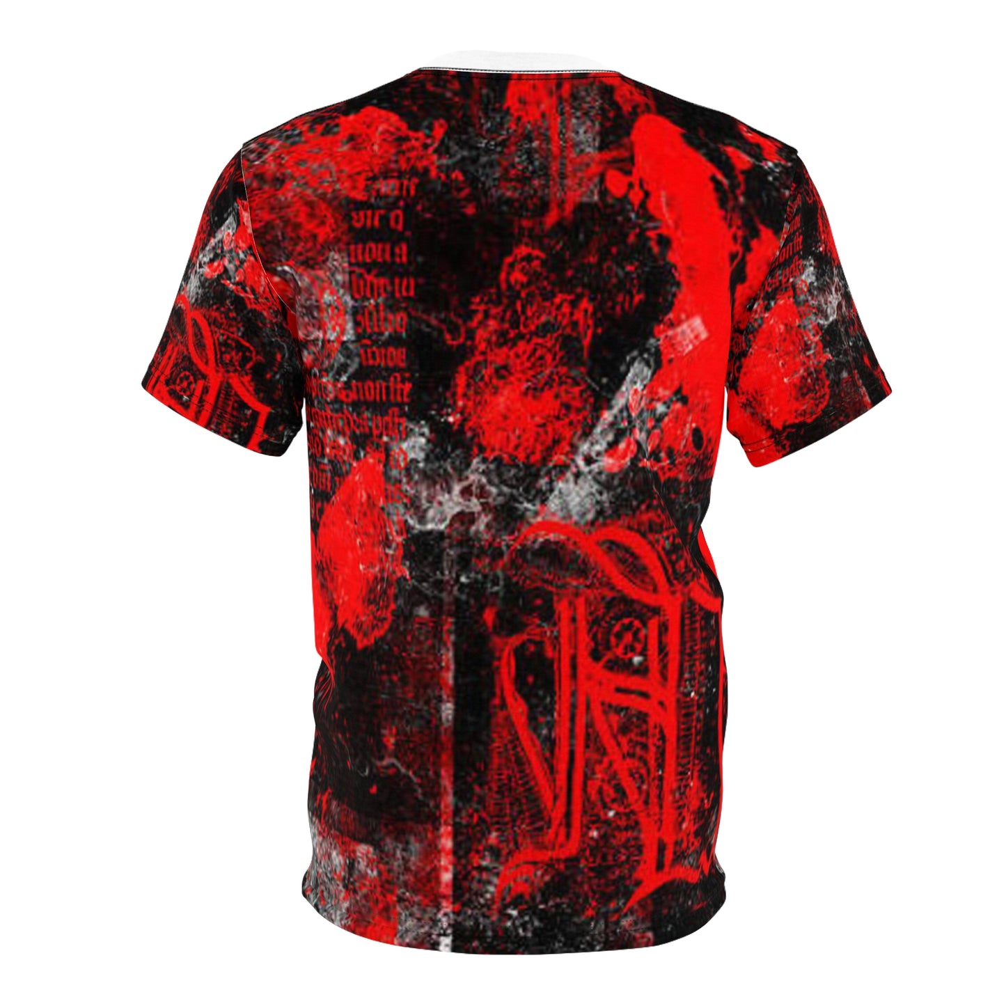 Bold Graphic Unisex Tee - Red Abstract Art with Text Design