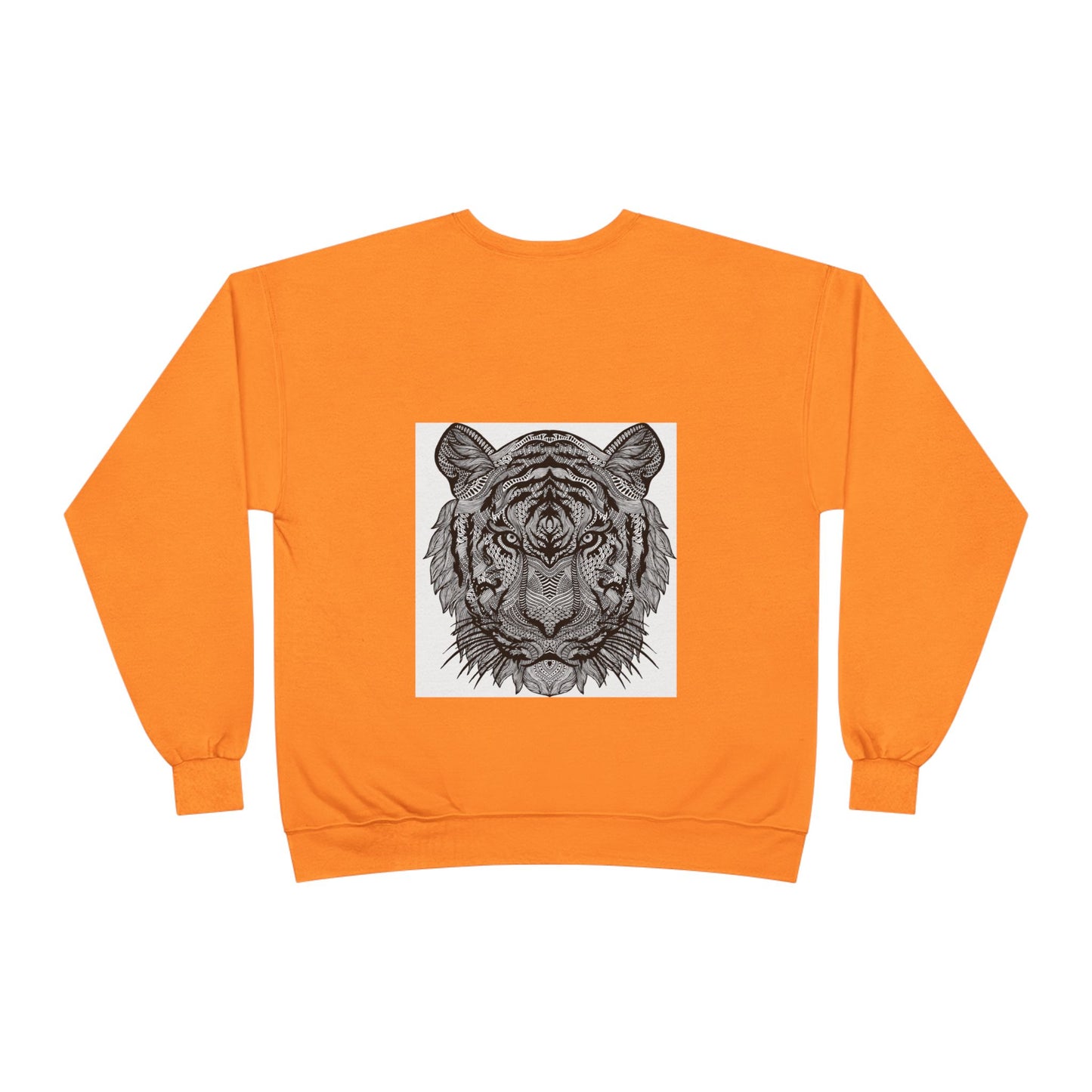 Unisex EcoSmart Tiger Graphic Crewneck Sweatshirt - Bold Black & White Design