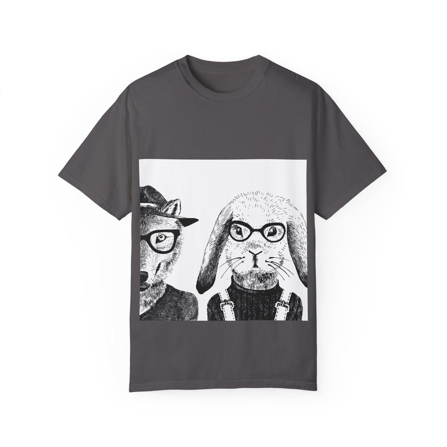 Whimsical Animals Graphic T-Shirt - Cool Fox & Panda Design