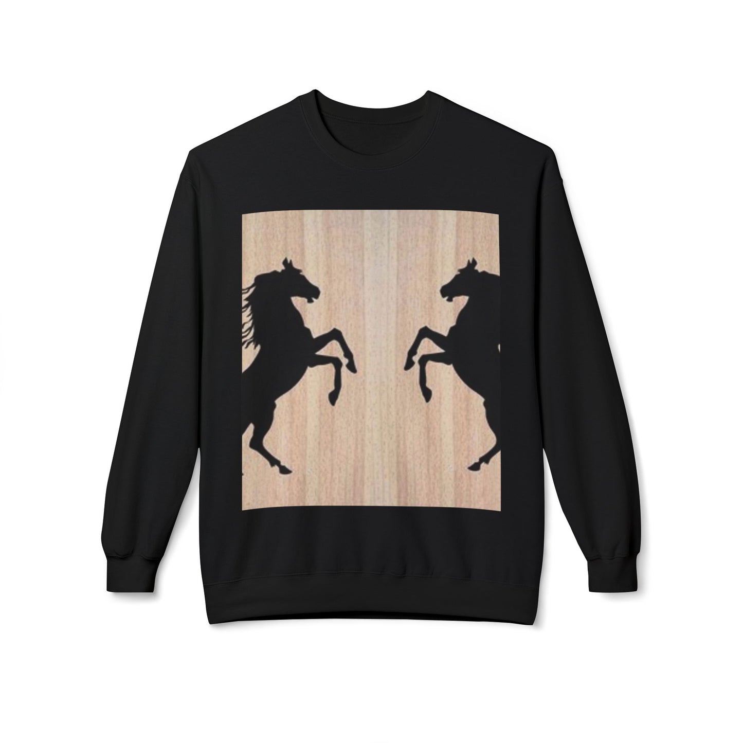 Equestrian Silhouette Fleece Sweatshirt - Perfect for Horse Lovers