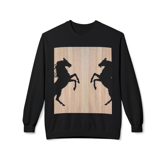 Equestrian Silhouette Fleece Sweatshirt - Perfect for Horse Lovers