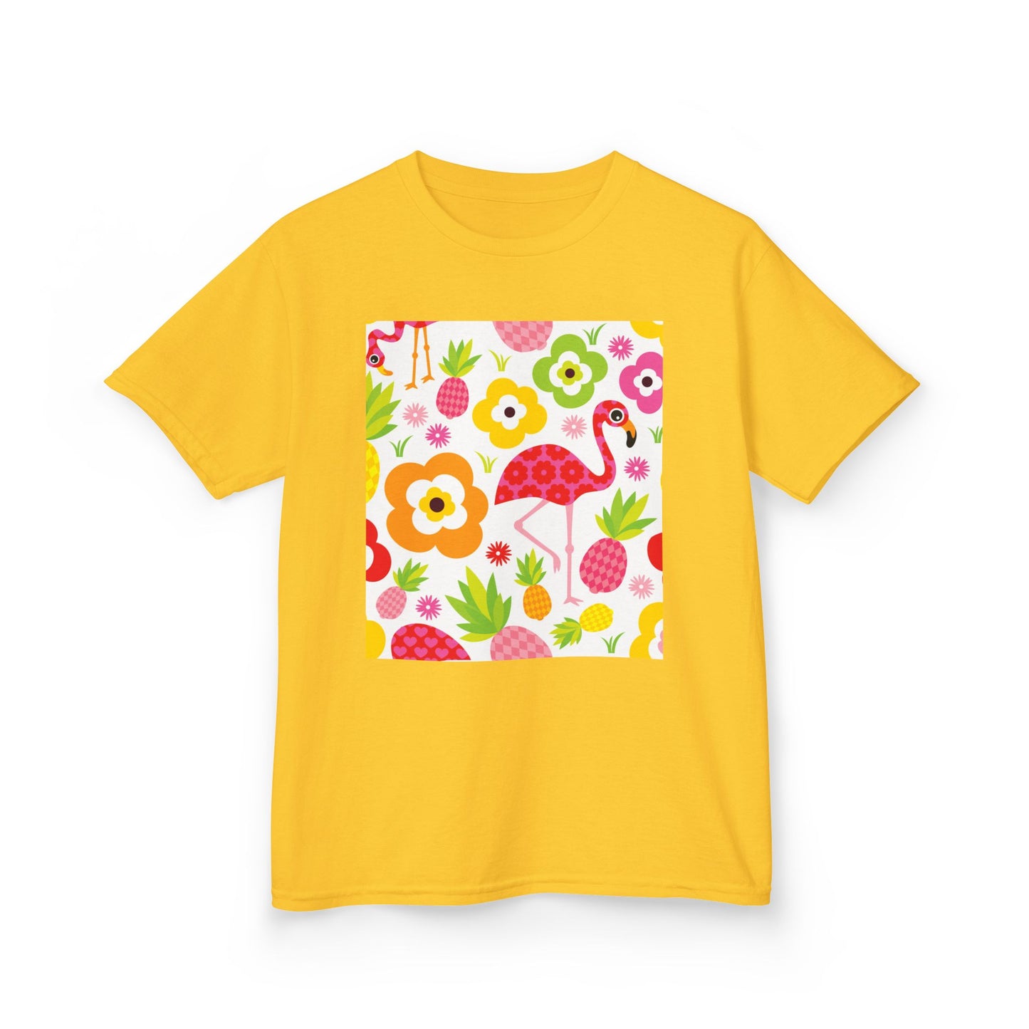 Kids Tropical Flamingo Tee - Fun & Colorful Cotton Shirt for Summer Adventures
