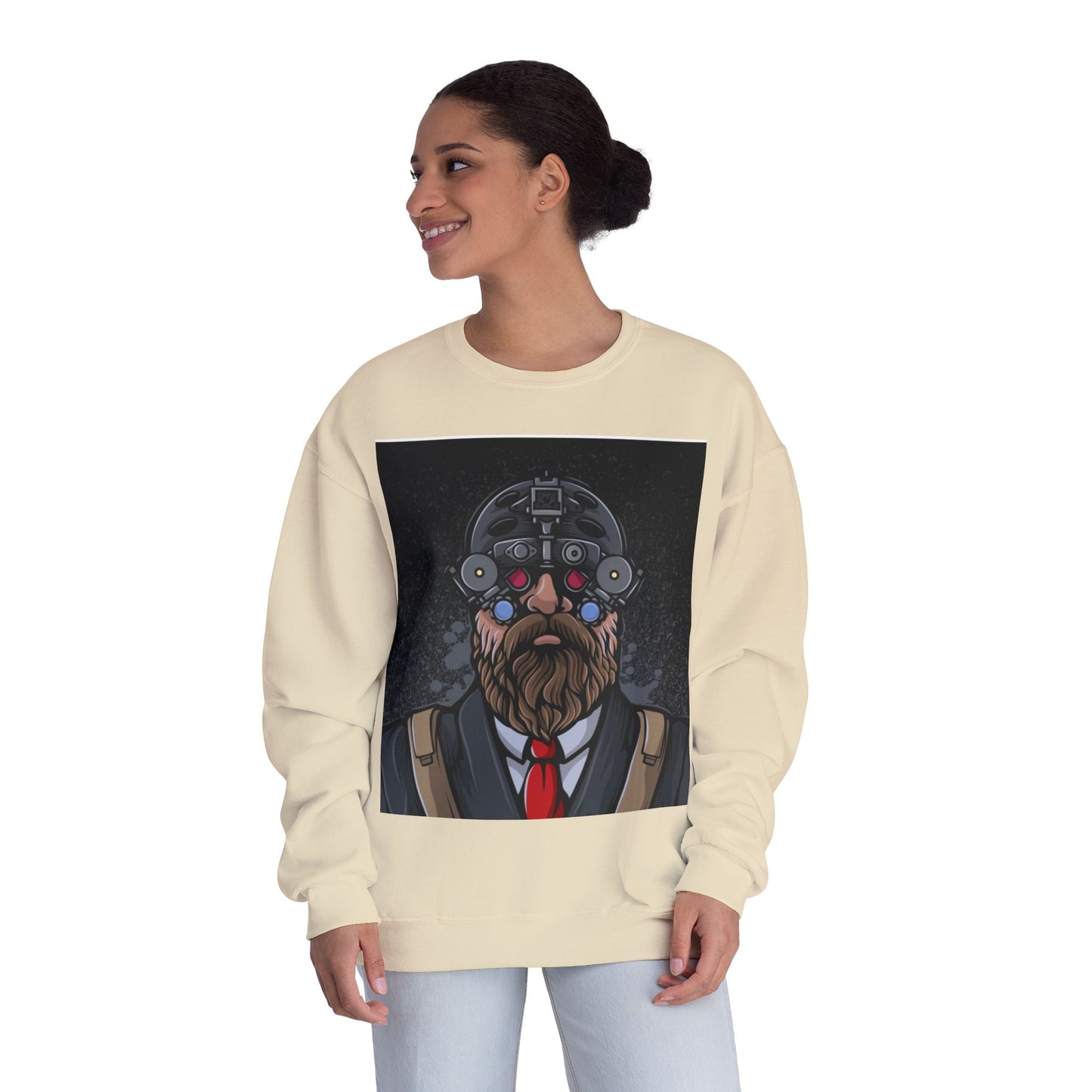 Bearded Warrior Crewneck Sweatshirt - Unisex Graphic Sweatshirt