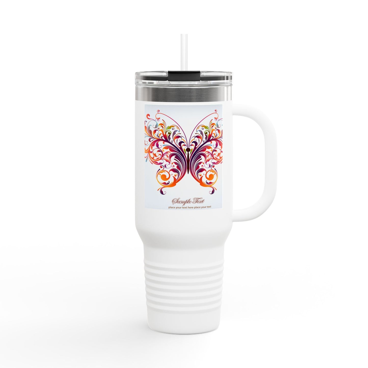 Elegant Insulated Travel Mug | 40oz with Nature-Inspired Design