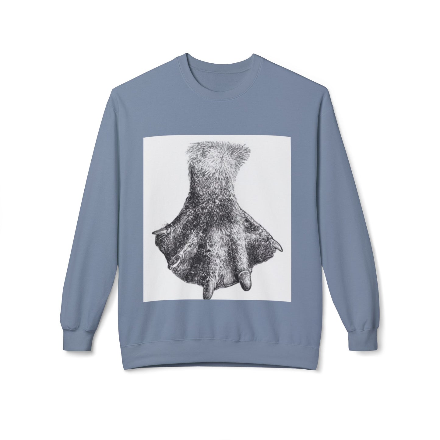 Artistic Fleece Crewneck Sweatshirt with Unique Dress Design