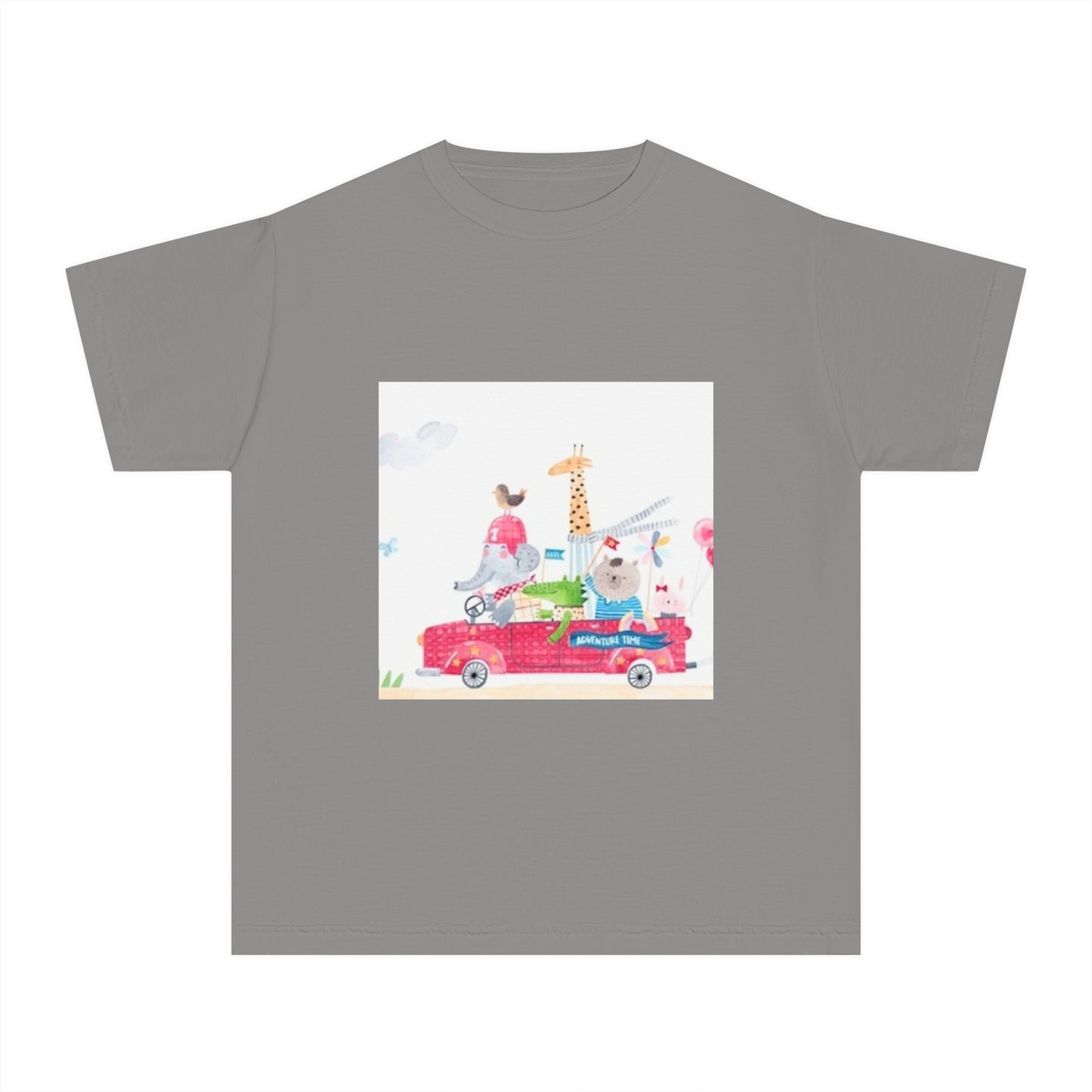 Fun Animal Adventure Youth Midweight Tee - Colorful Kids Tee for Playtime