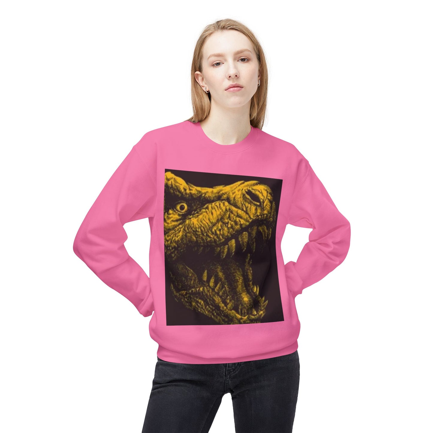 Unisex Dinosaur Graphic Sweatshirt - Cozy Midweight Crewneck