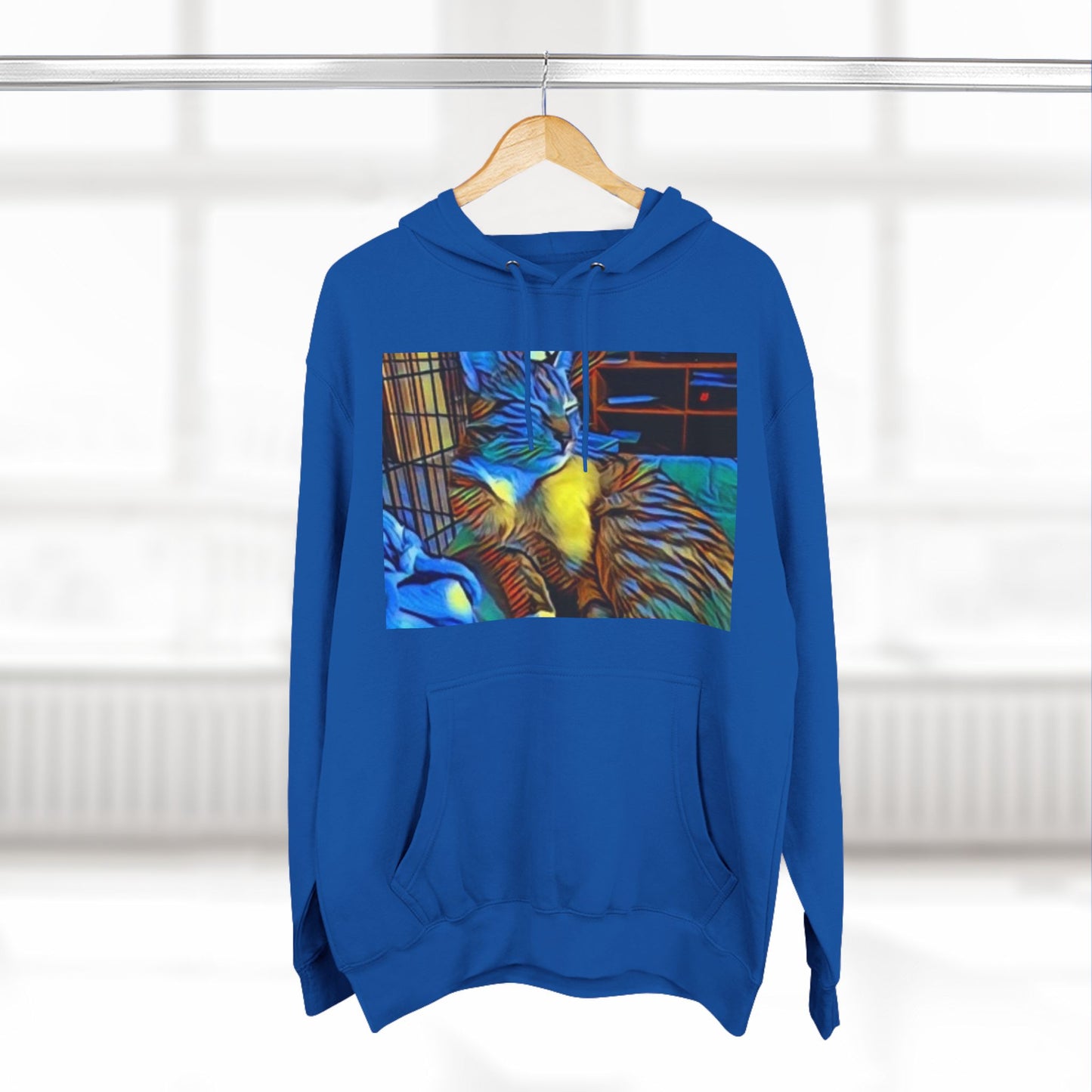 Colorful Cat Fleece Hoodie - Cozy & Stylish for Cat Lovers