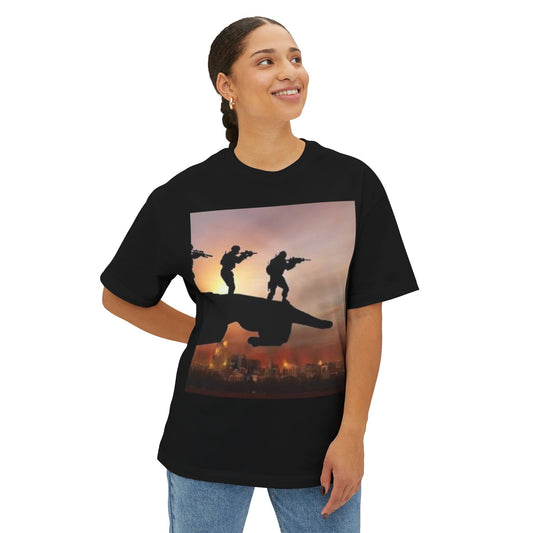 Epic Adventure Unisex Oversized Boxy Tee - Bold Graphic Design