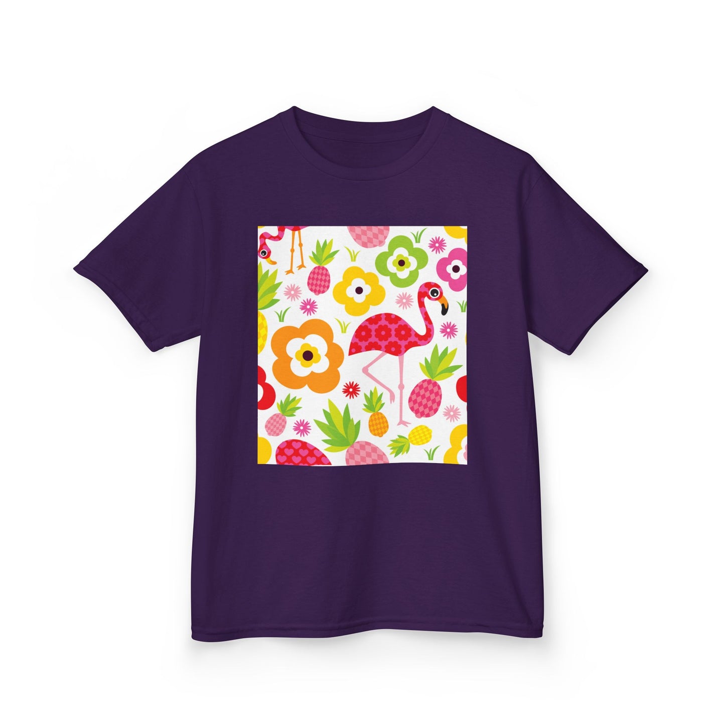 Kids Tropical Flamingo Tee - Fun & Colorful Cotton Shirt for Summer Adventures
