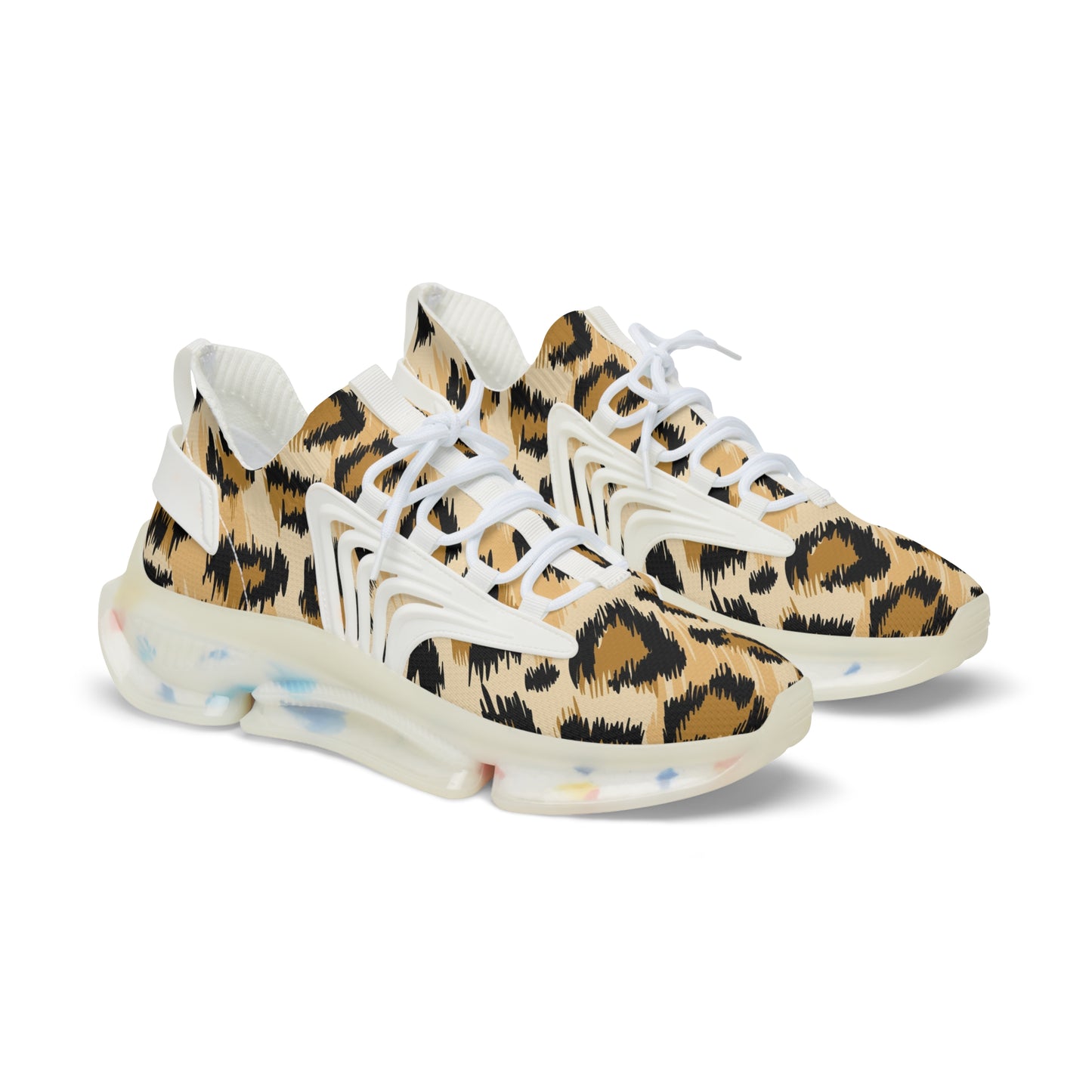 Stylish Men's Mesh Sneakers - Leopard Print Athletic Shoes