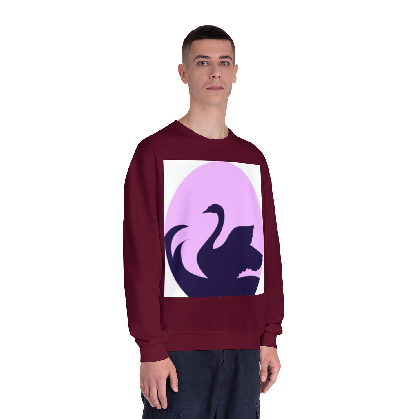 Elegant Swan Silhouette Unisex Crewneck Sweatshirt - Cozy Spring Fashion