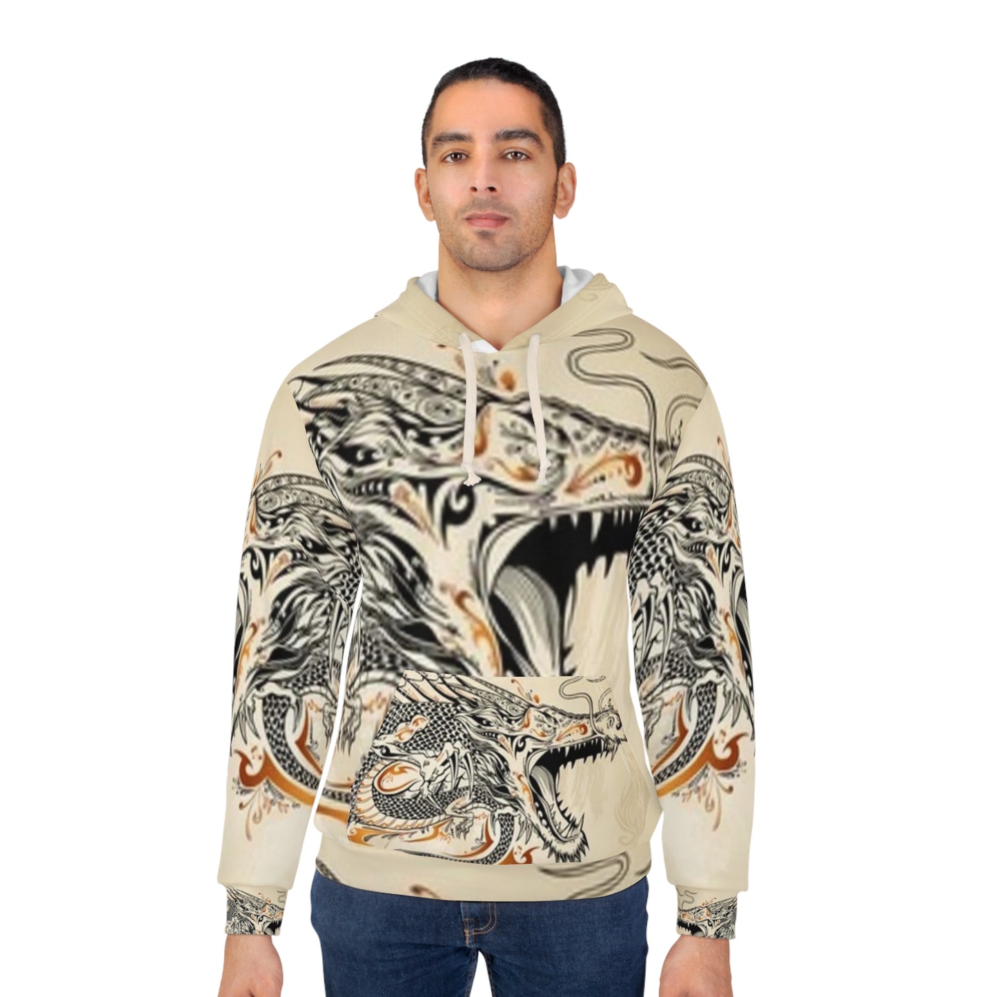 Bold Dragon Graphic Unisex Pullover Hoodie - Streetwear Style for Men & Women