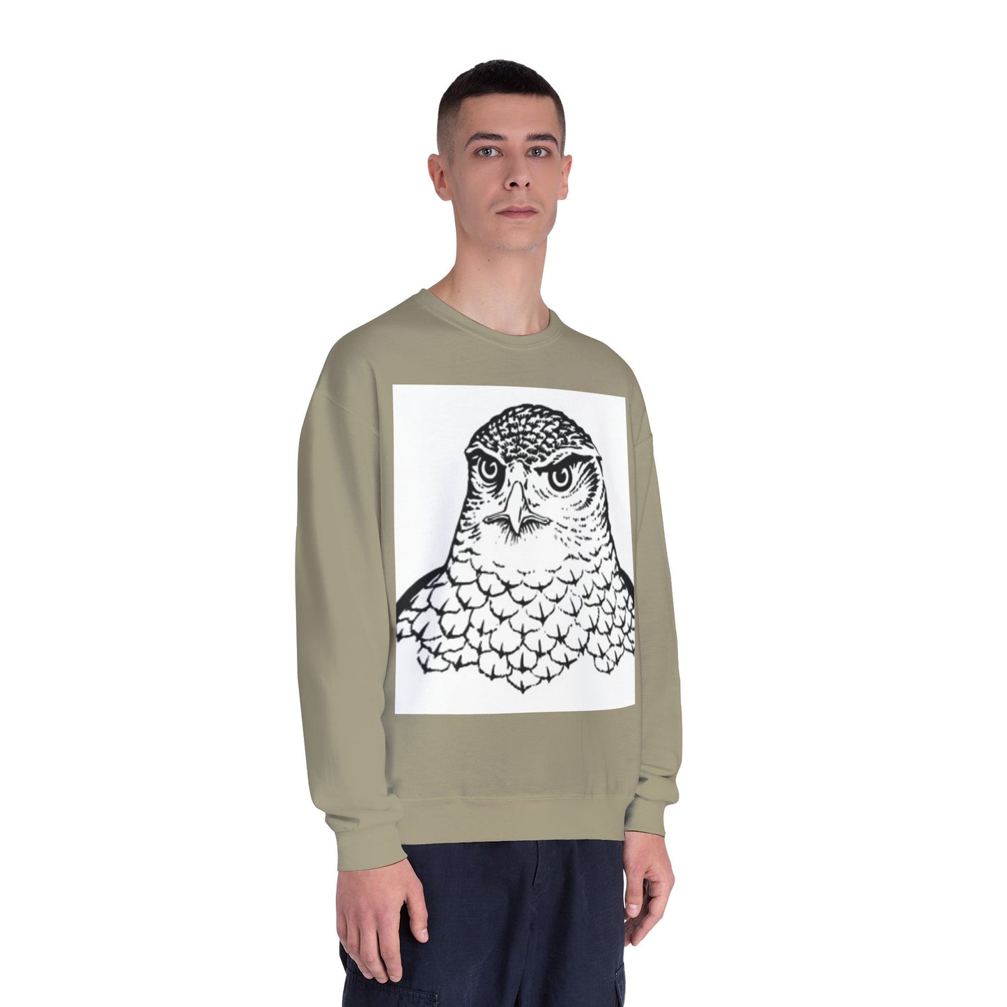 Unisex White Owl Graphic Crewneck Sweatshirt - Cozy & Stylish