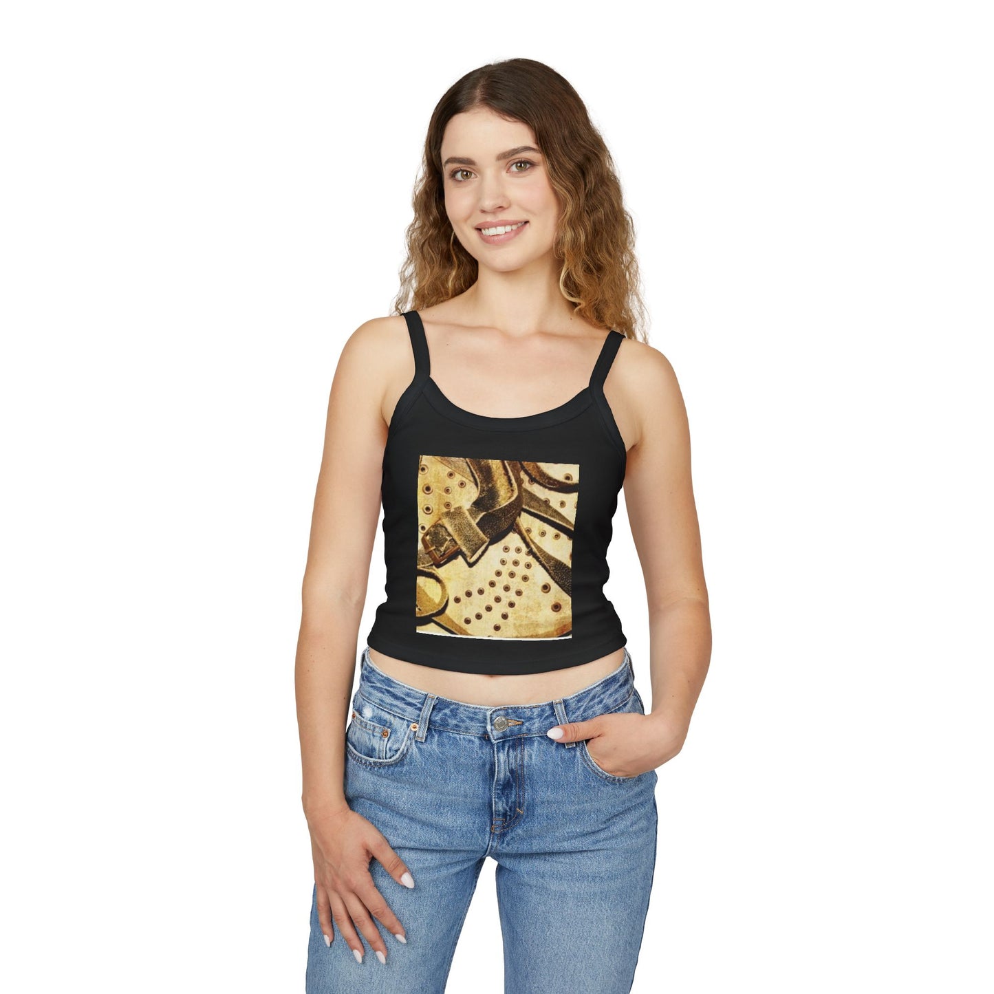 Artistic Women's Spaghetti Strap Tank Top - Stylish Summer Wear
