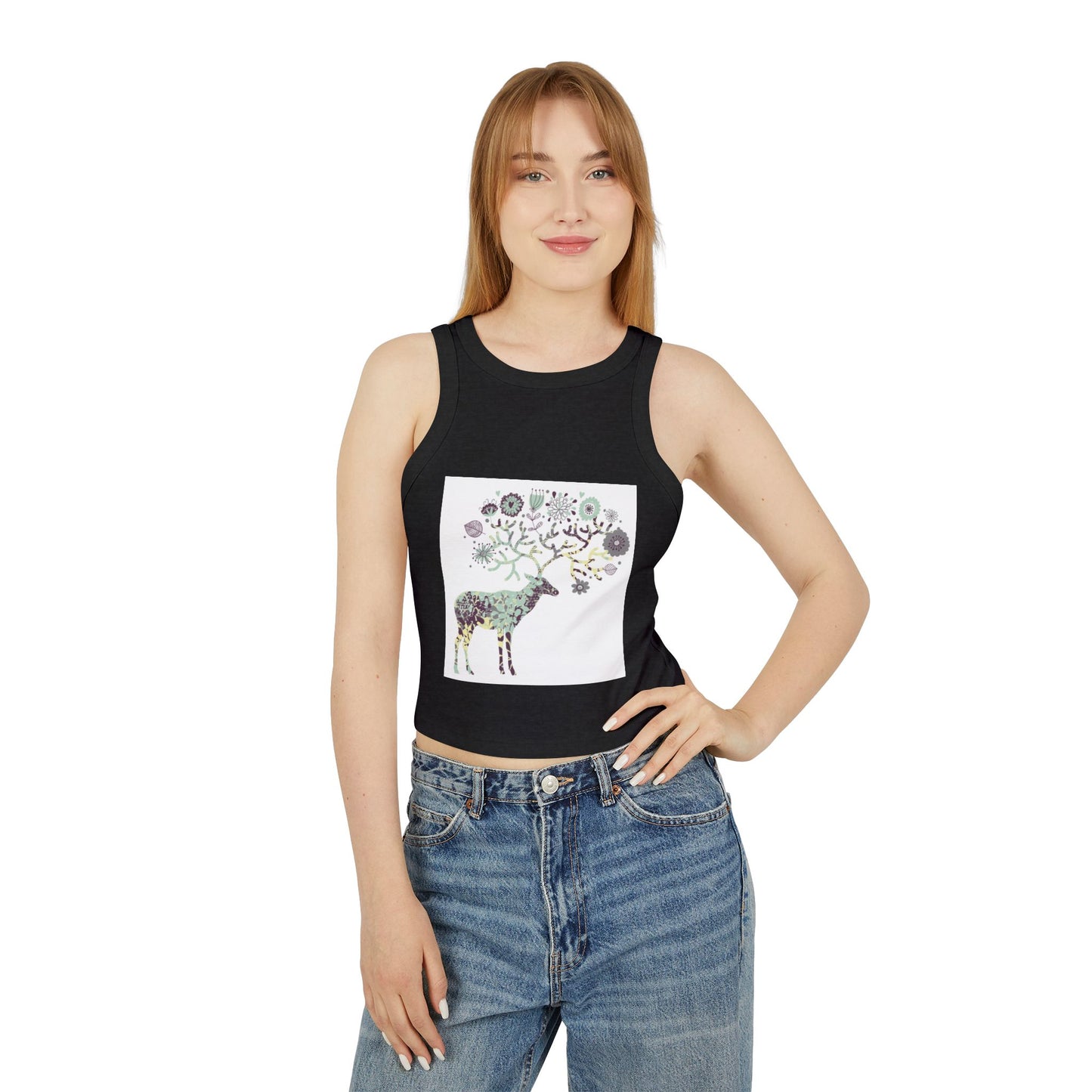 Eco-Friendly Women's Micro Rib Racer Tank Top - Nature-Inspired Design