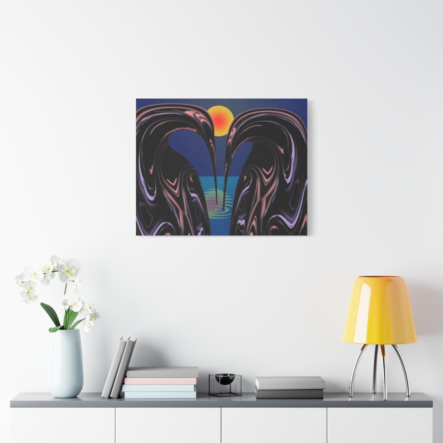 Romantic Abstract Canvas Art - Heart-Shaped Design for Home Decor