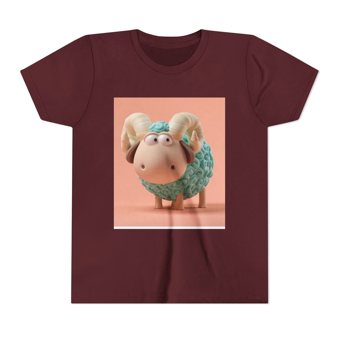 Cute Cartoon Sheep Youth Short Sleeve Tee - Fun and Whimsical Kids Shirt
