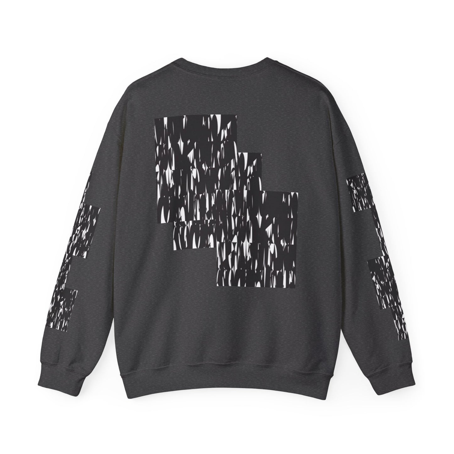 Trendy Graphic Crewneck Sweatshirt | Modern Abstract Black & White Design