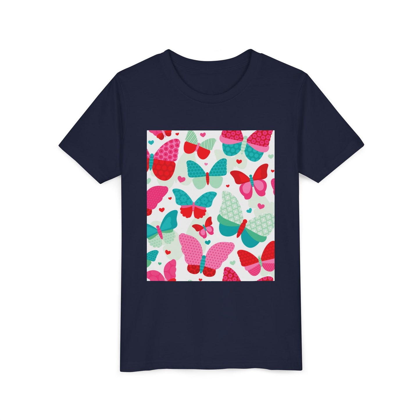 Colorful Butterfly Youth Short Sleeve Tee - Fun & Playful Design for Spring Celebrations