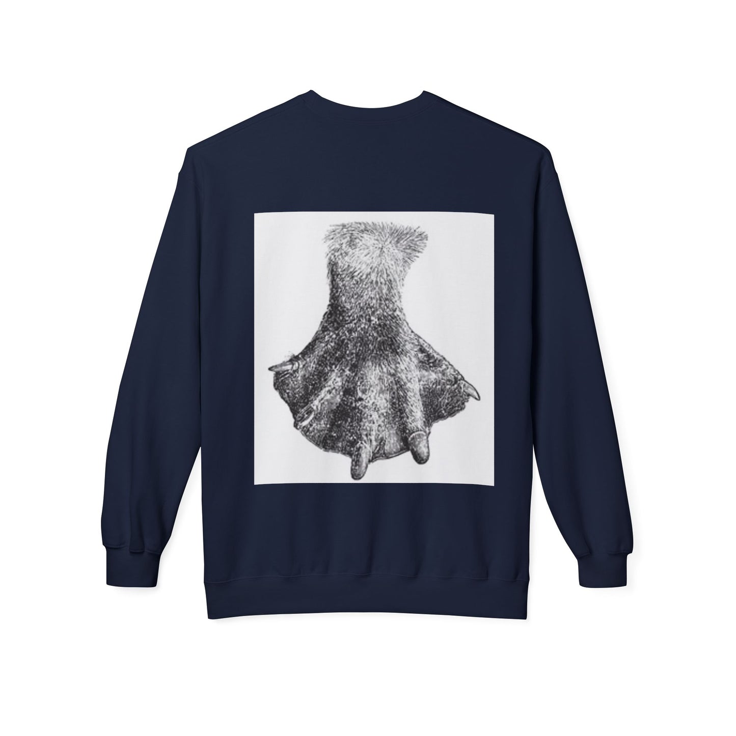 Artistic Fleece Crewneck Sweatshirt with Unique Dress Design