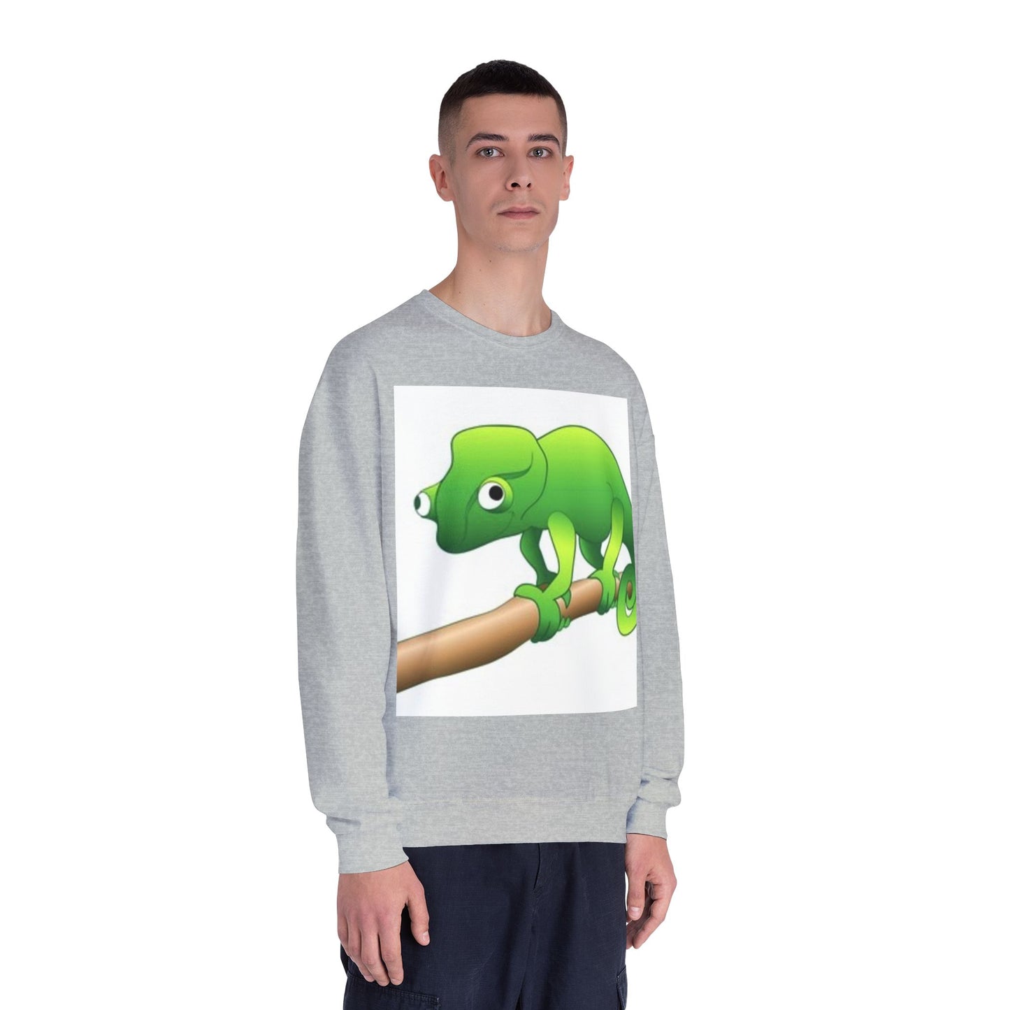 Charming Green Chameleon Sweatshirt - Cozy Unisex Crewneck for Nature Lovers
