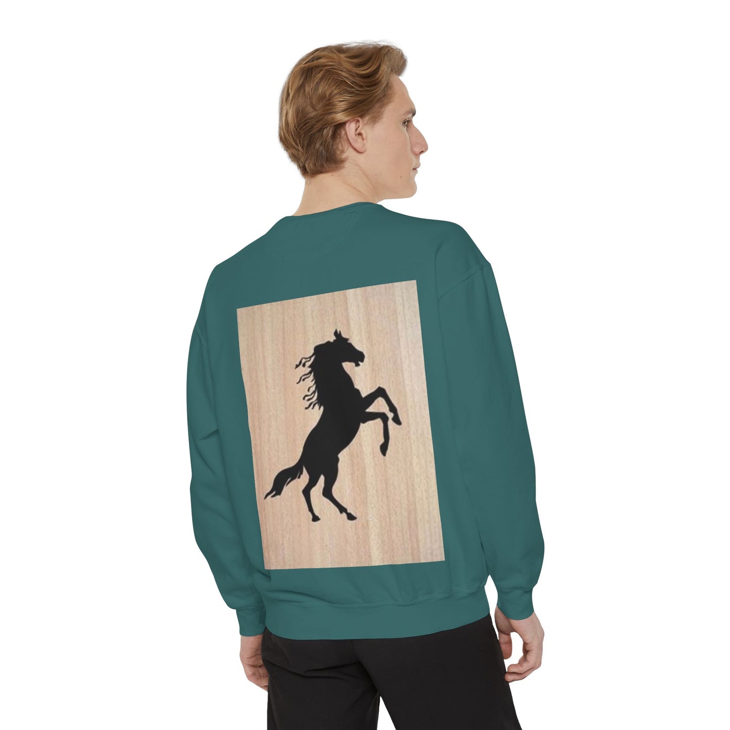 Equestrian Spirit Unisex Garment-Dyed Sweatshirt - Bold Horse Design