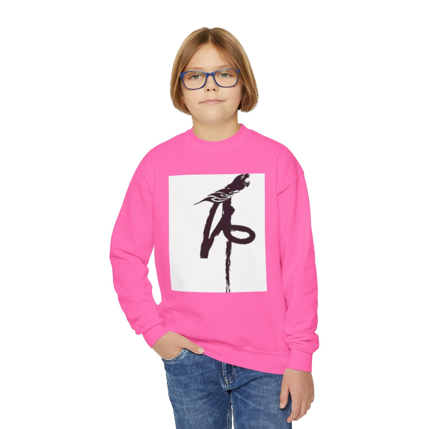 Youth Crewneck Sweatshirt with Parrot Design - Comfortable & Stylish for All Occasions