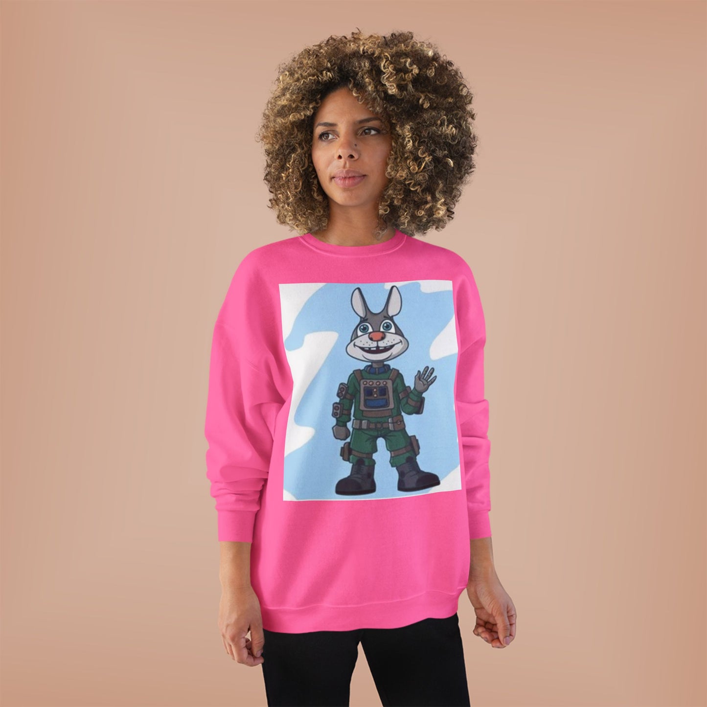 Unisex EcoSmart® Crewneck Sweatshirt - Playful Cartoon Character Design
