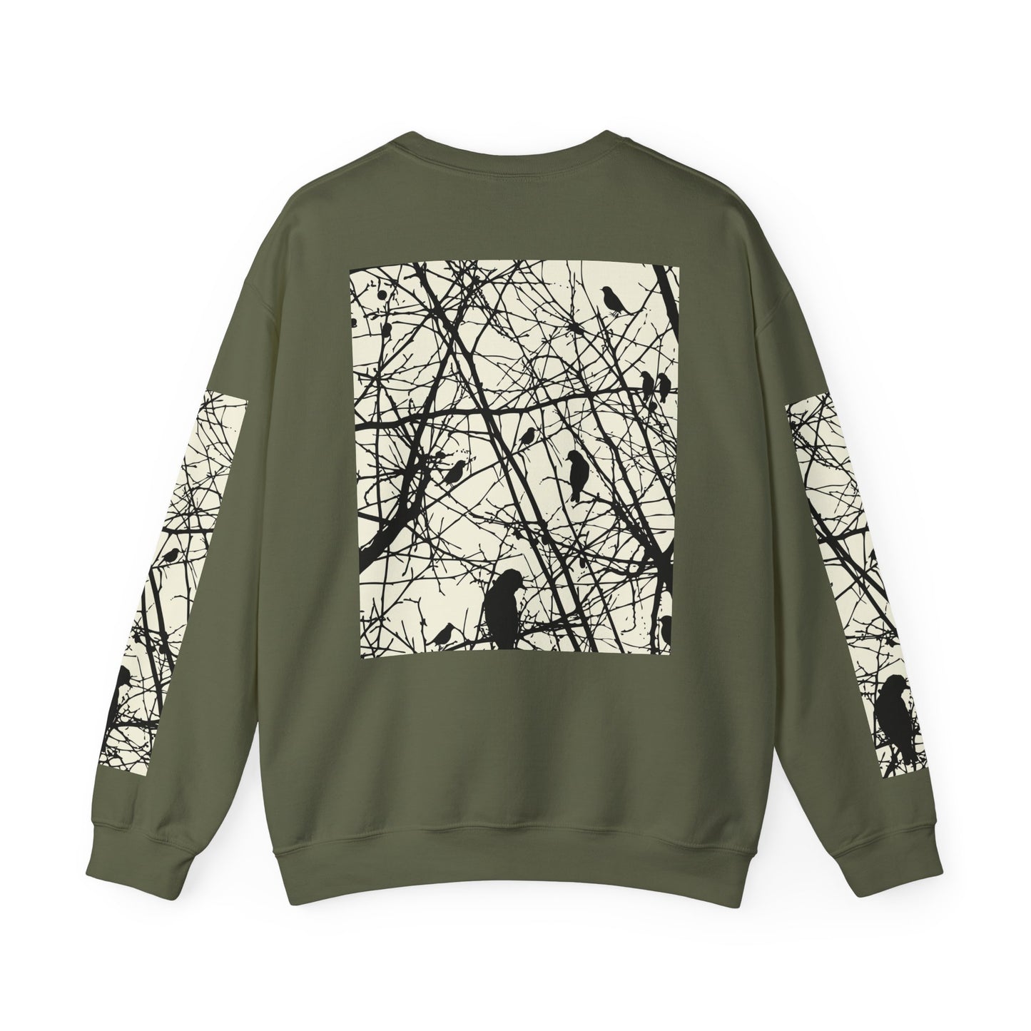 Nature-Inspired Unisex Crewneck Sweatshirt with Bird Print